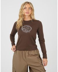 Brave Soul - Cotton Long Sleeve Slogan Print T-Shirt - Lyst
