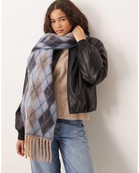 Mango - Sciarpa A Quadri Con Frange - Lyst