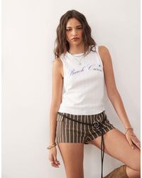 Collusion - Printed Pointelle Tank Top - Lyst