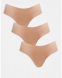 ASOS - Set Van 3 Braziliaanse Slips Zonder Zichtbare Naden Met Kant - Lyst