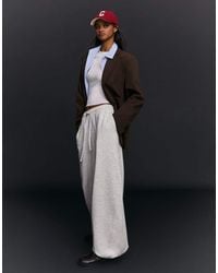 Bershka - Barrel Plush Trousers With Stoppers - Lyst