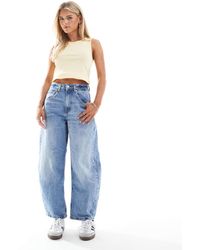 ASOS - Asos Design Petite High Waisted Barrel Leg Jeans - Lyst