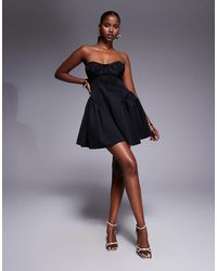 ASOS - Bandeau Skater Mini Dress With Contrast Cups - Lyst