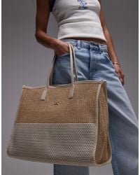 Tommy Hilfiger - Woven Straw Tote Bag - Lyst
