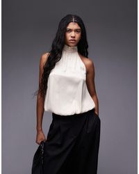 ASOS - – hochgeschlossenes oberteil aus satin - Lyst