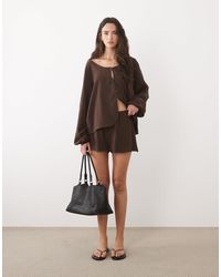 ASOS - Linen Blend Bloomer Shorts Co Ord - Lyst