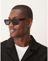 ASOS - Gafas De Sol Efecto Carey Con Montura Gruesa Rectangular Y Lentes Verdes Ahumadas De - Lyst