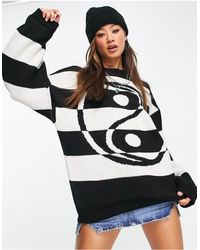 TOPSHOP - – oversize-strickpullover mit yin-yang-muster - Lyst