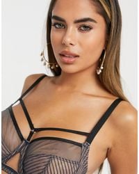 Curvy Kate Victory Pin Up Strapping Detail Sheer Mesh Non Padded Bra - Grey
