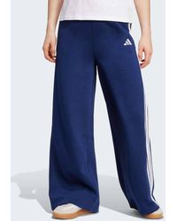 adidas Originals - Adidas 3-Stripes Fleece Wide Pant - Lyst