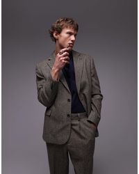 TOPMAN - Relaxed Textured Suit Blazer - Lyst