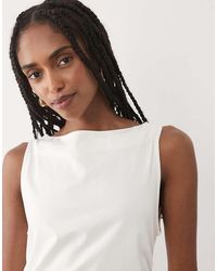 Mango - Gerimpelde Mouwloze Top Met Boothals - Lyst