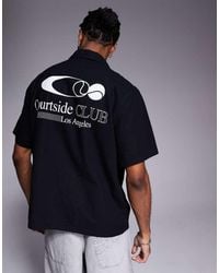 ASOS - Relaxed Revere Shirt With Back Print - Lyst