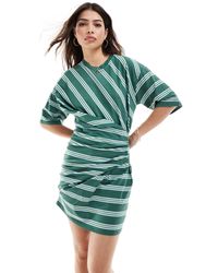 ASOS - Short Sleeve With Twist Detail Mini Dress - Lyst
