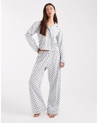 Wednesday's Girl - – pyjama mit blumenmuster, bestehend aus langärmligem hemd und hose - Lyst