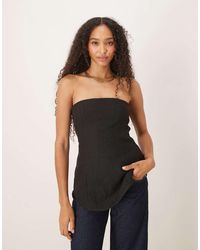 ASOS - Tailored Boucle Curved Hem Peplum Bandeau Co-Ord Top - Lyst
