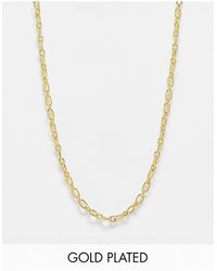 Pieces - Collar con cadena chapada en oro - Lyst