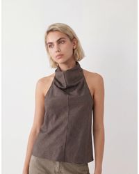 Weekday - Drape Halter Top With Low Back - Lyst