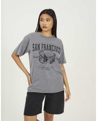 Brave Soul - Acid Wash Oversized Graphic T-Shirt - Lyst