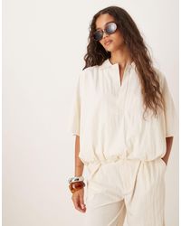 Mango - Cropped Elasticated Waist Top Co-Ord 37 - Lyst