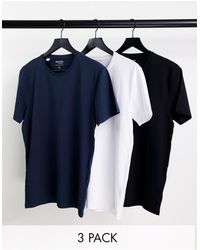SELECTED - – 3er-pack t-shirts aus baumwollmix - Lyst