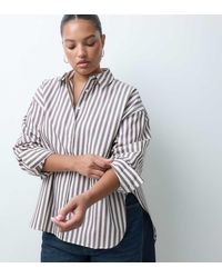 ASOS - Asos Design Curve Dipped Hem Oversized Shirt - Lyst