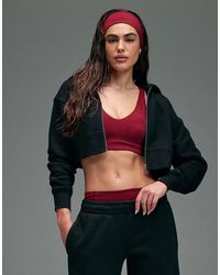 4505 - Icon Rest Day Heavyweight 440gsm Cotton Zip Up Boxy Crop Hoodie - Lyst
