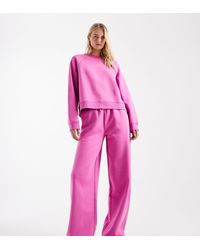 ASOS - Joggers Rosas De Pernera Ancha Con Interior Afelpado De Asos Design Tall - Lyst