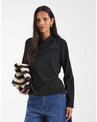 ASOS - Cowl Neck Tie Waist Blouse - Lyst