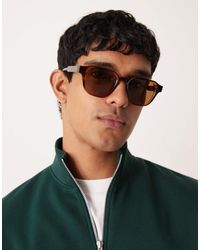 ASOS - – hexagonale sonnenbrille mit braunem ombré-gestell und braunen gläsern - Lyst
