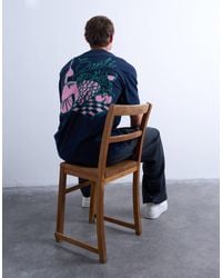 TOPMAN - Oversized Fit T-shirt With Front And Back Fruit And Wine Print - Lyst