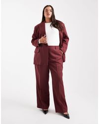 Vero Moda - Pantalon d'ensemble élégant ample à chevrons - bordeaux - Lyst
