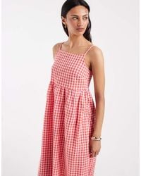 Pieces - Seersucker Cami Maxi Dress - Lyst