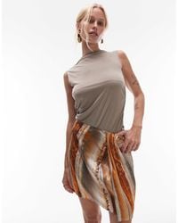 TOPSHOP - Sarong Mini Skirt - Lyst