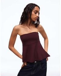 Bershka - Peplum Bandeau Top - Lyst