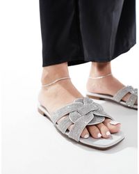 Steve Madden - Vcay-R Embellished Flat Sandal - Lyst