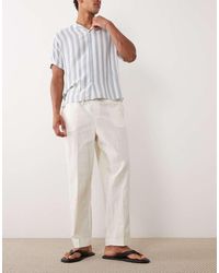 ASOS - Tailored Relaxed Tapered Linen Look Pants - Lyst