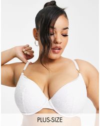 Simply Be Carrie Padded Plunge Bra - White