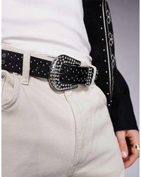 ASOS - Western Cowboy Crystal Studded Belt - Lyst