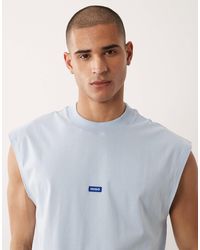 HUGO - Sleeveless Cotton T-shirt With Logo Detail - Lyst