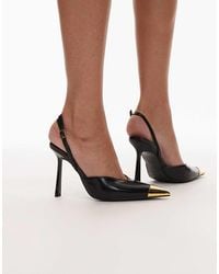 JW PEI - Savannah Slingback Heels With Metal Toe Detail - Lyst