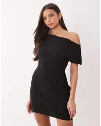 ASOS - Knitted Cinched Pleated Mini Dress - Lyst