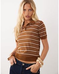 Mango - Short Sleeve Polo Top - Lyst