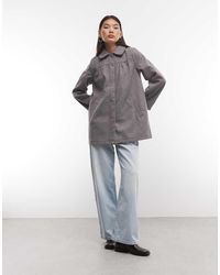 Reclaimed Vintage - Pinstripe Femme Peter Pan Collar Midi Mac Jacket - Lyst