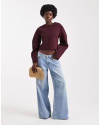 ASOS - Americana Sin Solapas Con Mangas Cocoon De (Parte De Un Conjunto)-Morado - Lyst