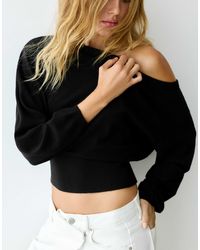 Pull&Bear - Pullover mit asymmetrischem ausschnitt - Lyst