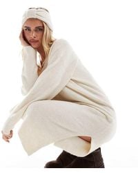 Vero Moda - Oversized Knitted V Neck Maxi Dress - Lyst