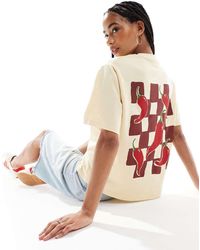 ASOS - T-Shirt Oversize Color Latticello Con Grafica Con Peperoncini - Lyst