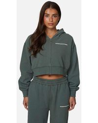 Good For Nothing - Vintage Wash Cropped Zip Through Hoodie - Lyst