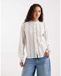 Lee Jeans - Lace Trim Blouse - Lyst